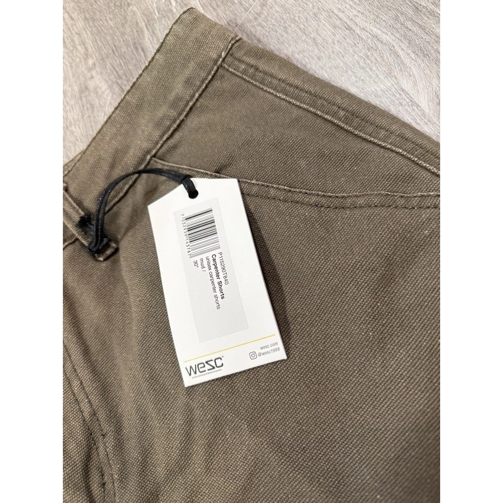 y2k workwear utility urban carpenter jean short canvas mud WeSC NWT size 30 MP50 - Picture 7 of 12